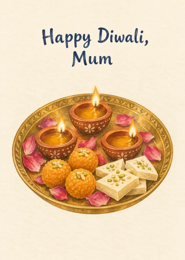 Happy Diwali, Mum card