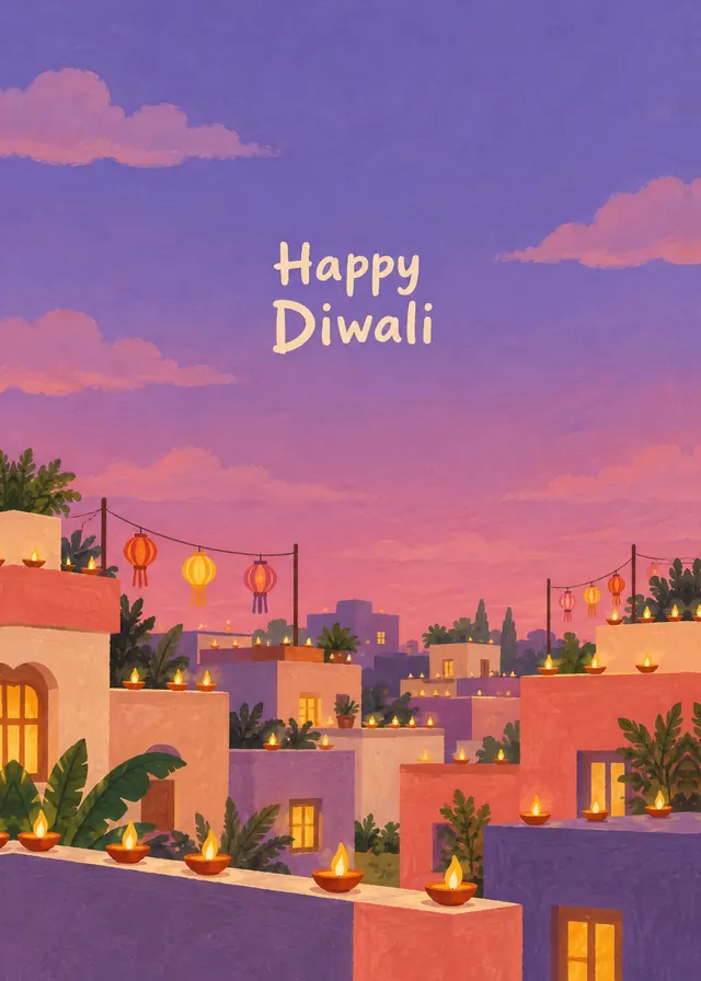 Happy Diwali Rooftops card