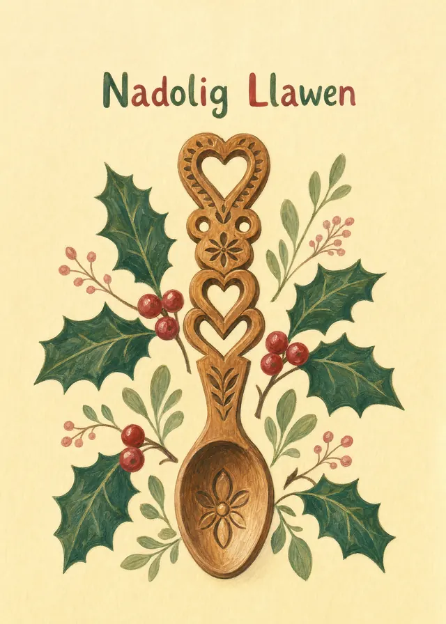 Nadolig Llawen, Love Spoon card