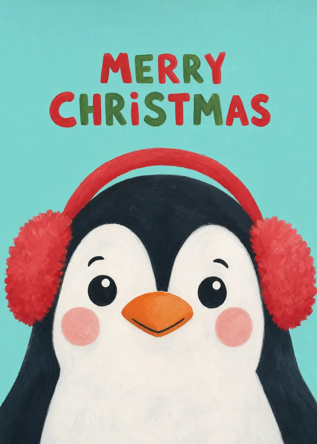 Merry Christmas, Penguin card
