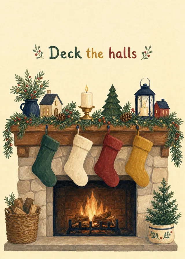 Deck the Halls card