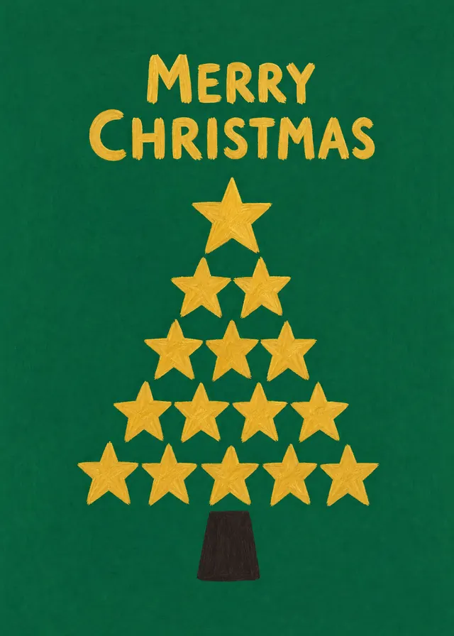 Merry Christmas Star Tree card