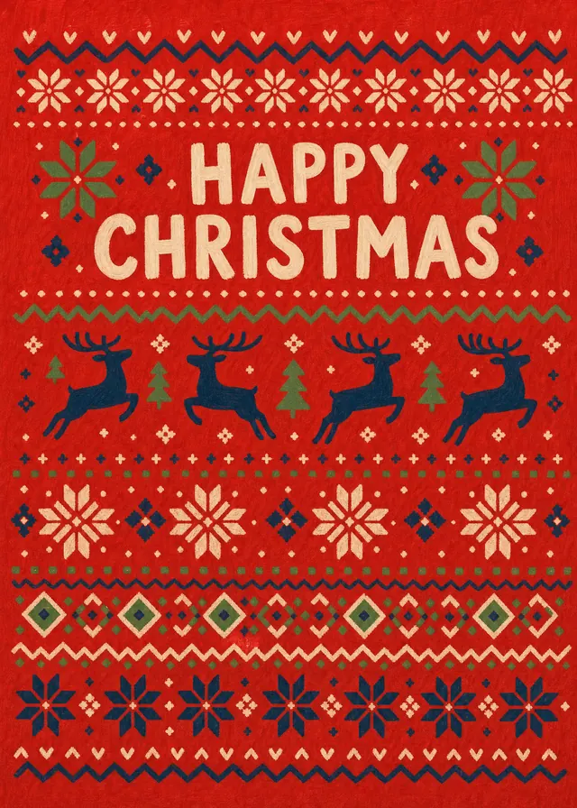Happy Christmas Knit card