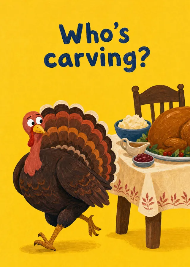 Who's Carving? card