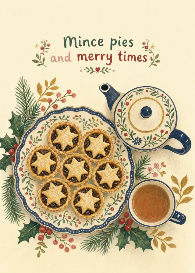 Mince Pies and Merry Times card