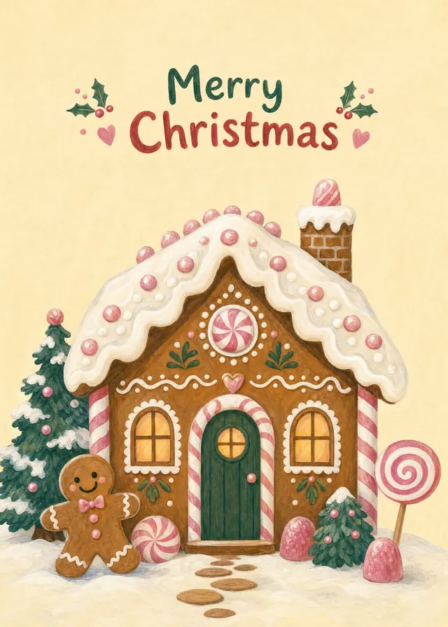 Gingerbread House Christmas card