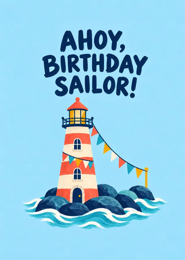 Ahoy, Birthday Sailor! card