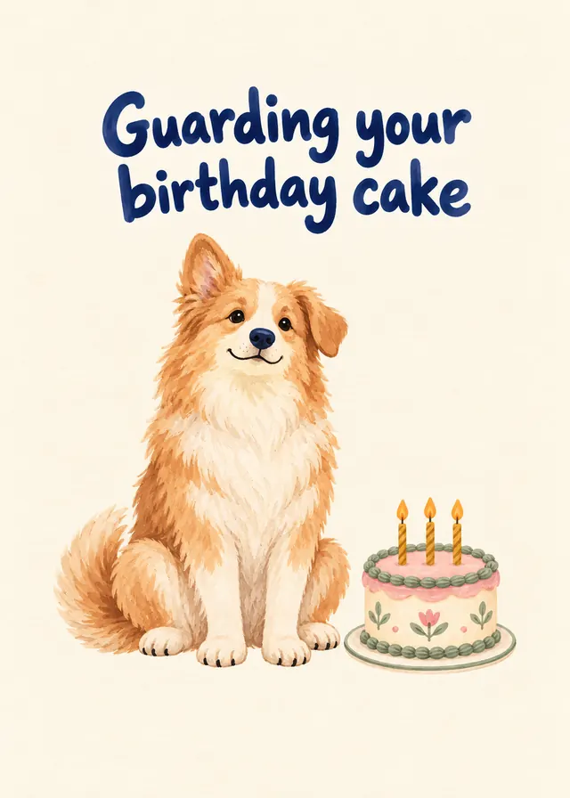 Guarding Your Birthday Cake card
