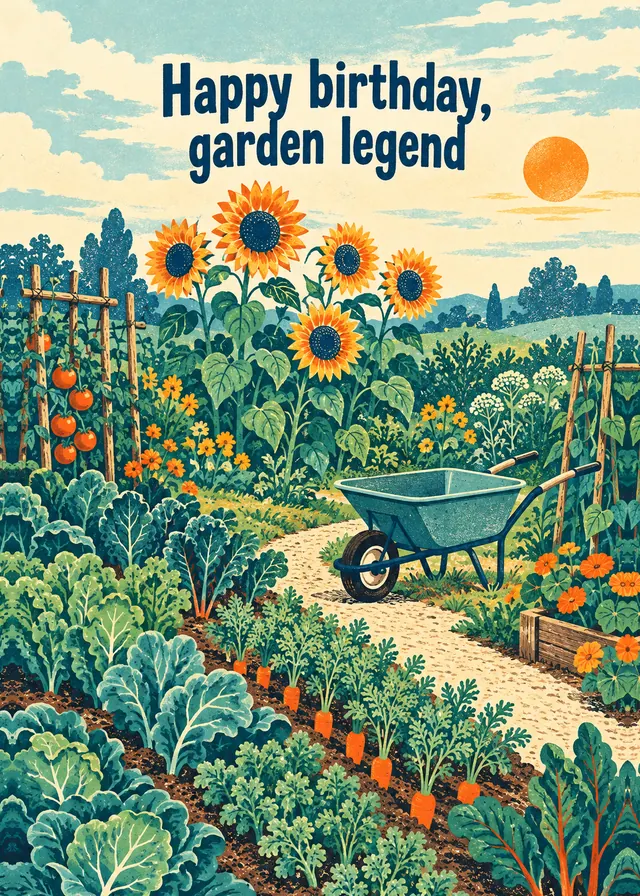 Happy Birthday, Garden Legend card