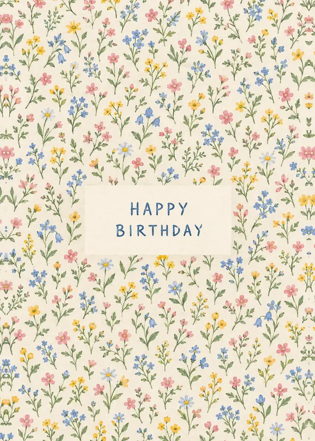 Happy Birthday Ditsy Floral card