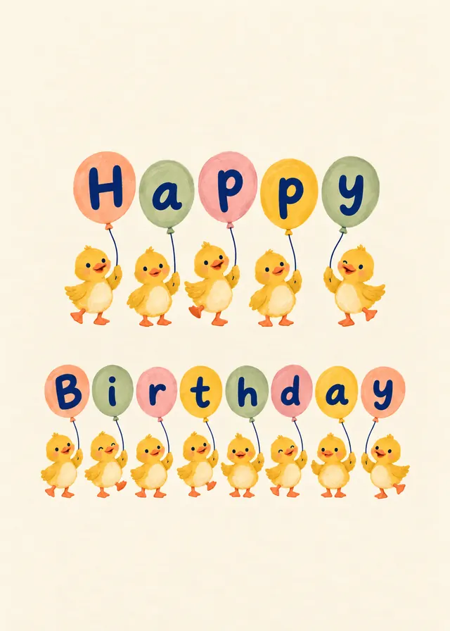 Happy Birthday Ducklings card