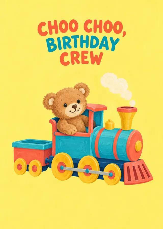 Choo Choo, Birthday Crew card