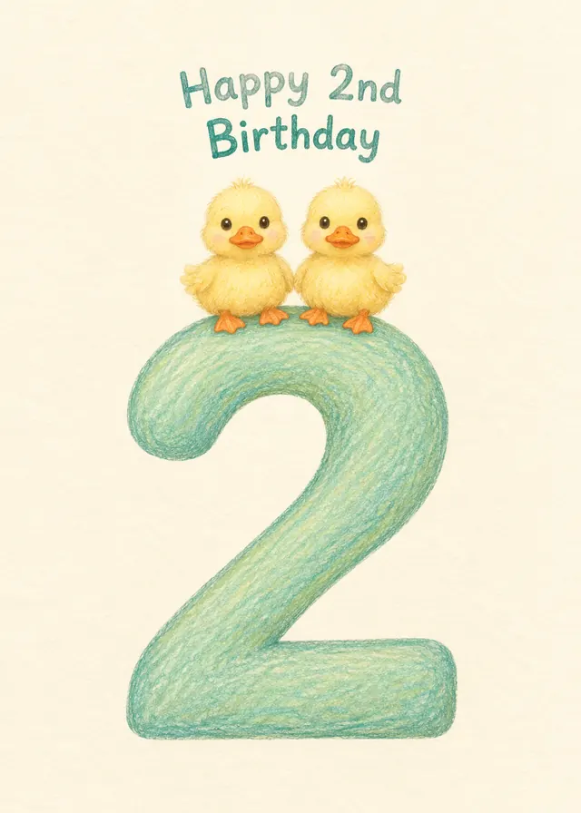 Happy 2nd Birthday card