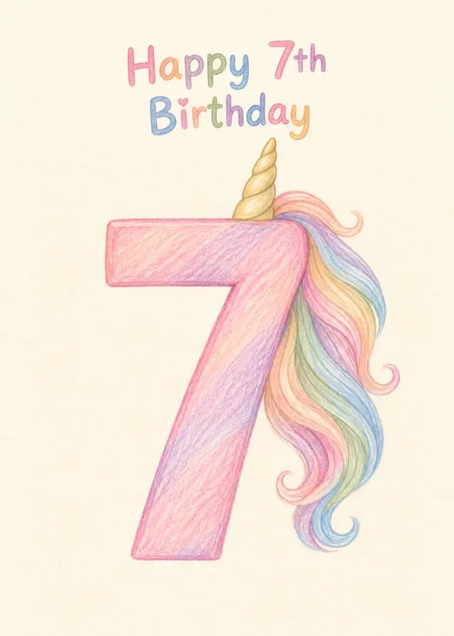 Happy 7th Birthday card