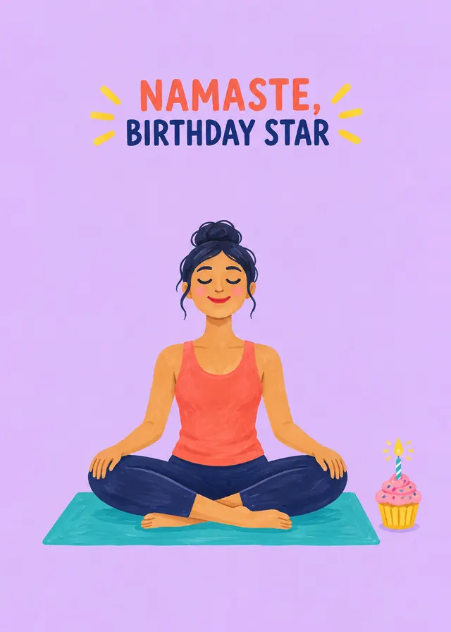 Namaste, Birthday Star card
