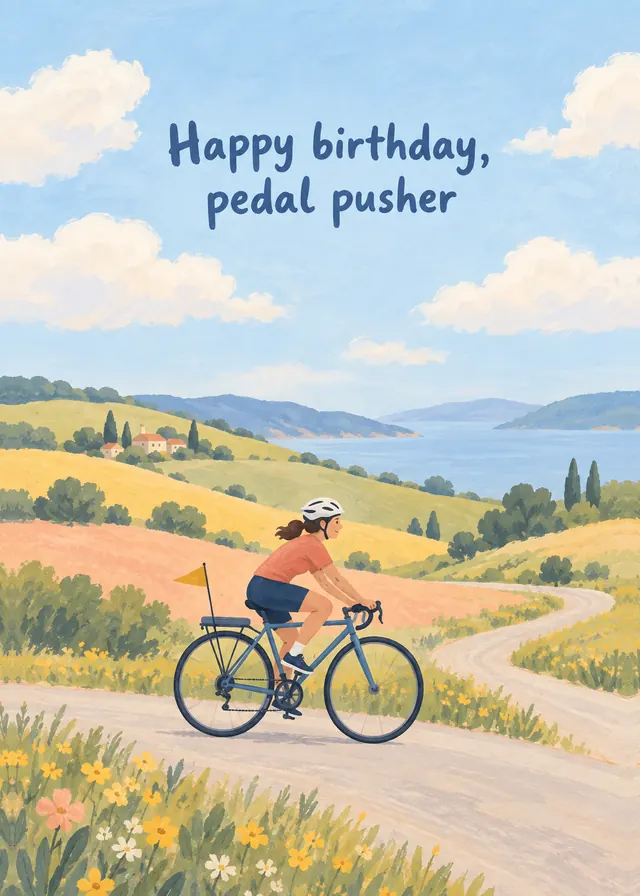 Happy Birthday, Pedal Pusher card