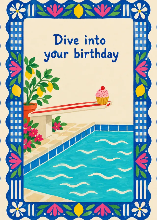 Dive Into Your Birthday card