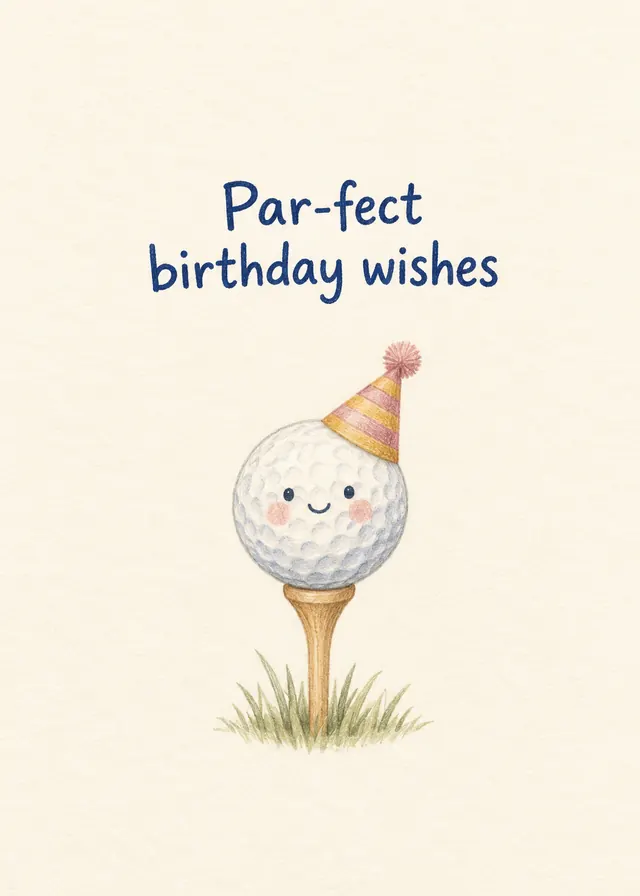 Par-fect Birthday Wishes card