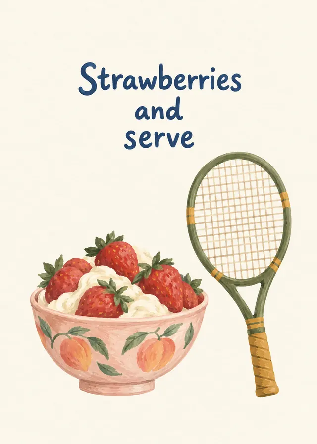 Strawberries and Serve card