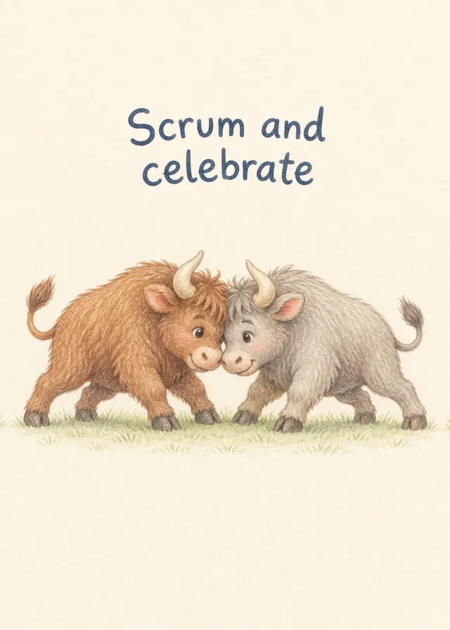 Scrum and Celebrate card