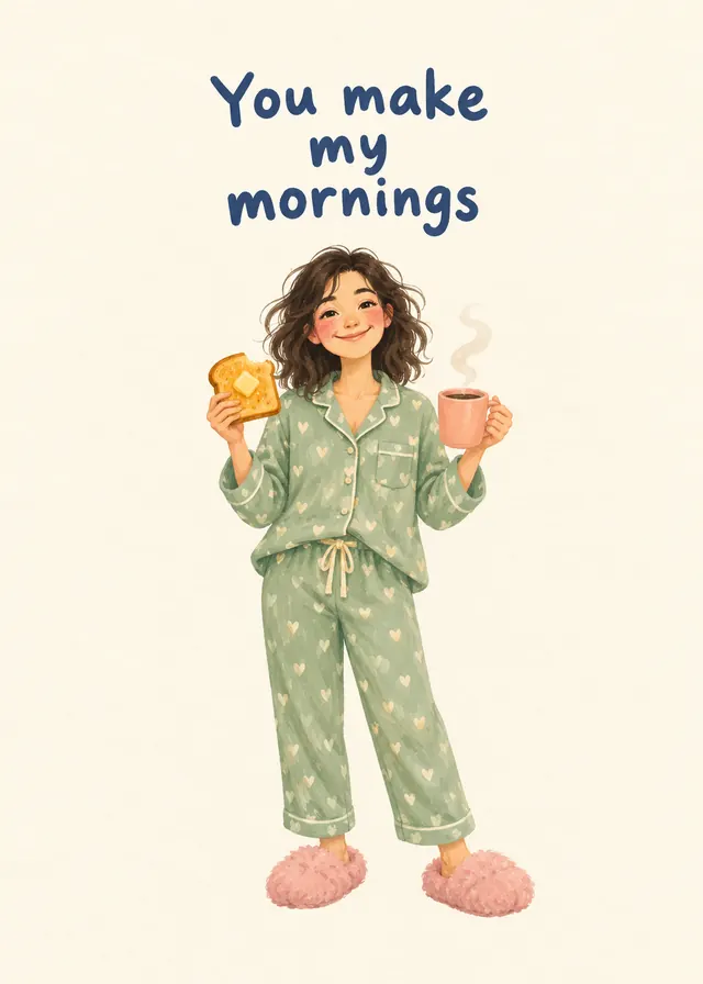 You Make My Mornings card