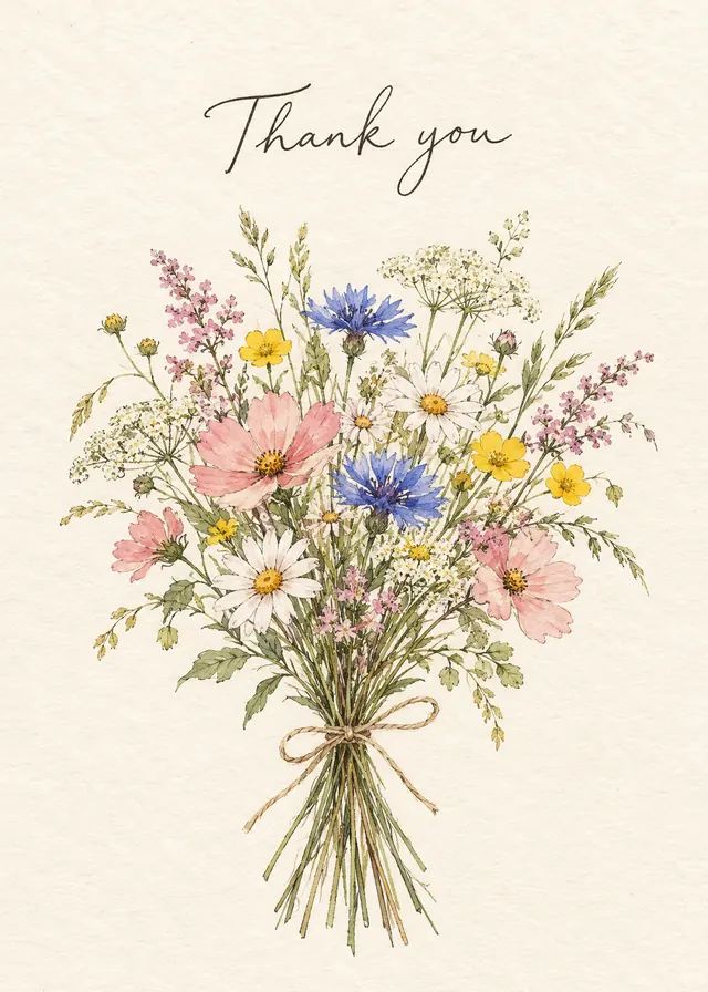 Thank You Wildflowers card