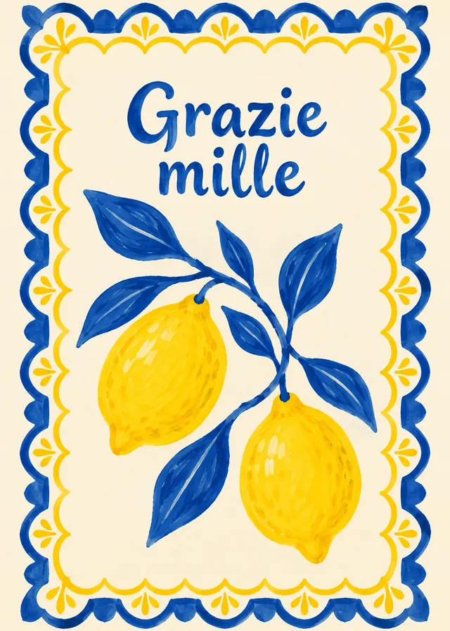 Grazie Mille card