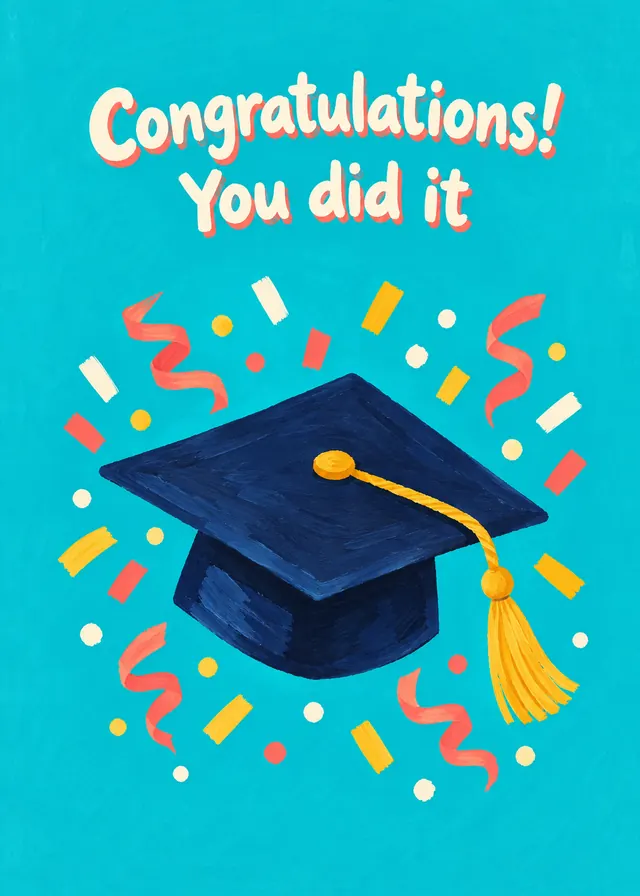 Congratulations! You Did It card