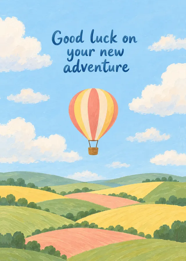 Good Luck on Your New Adventure card