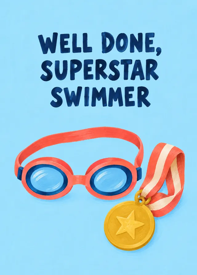 Well Done, Superstar Swimmer card