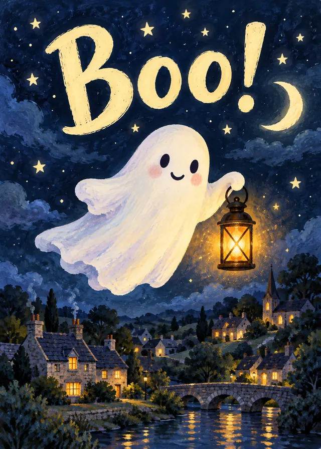 Boo! Little Ghost card