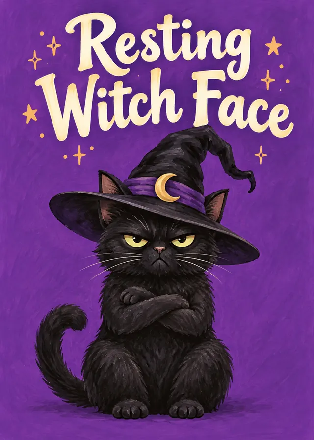 Resting Witch Face card