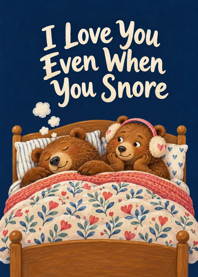 I Love You Even When You Snore card
