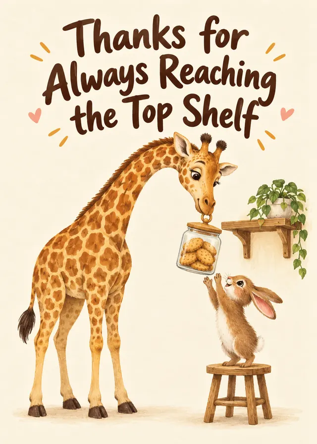 Thanks for Always Reaching the Top Shelf card