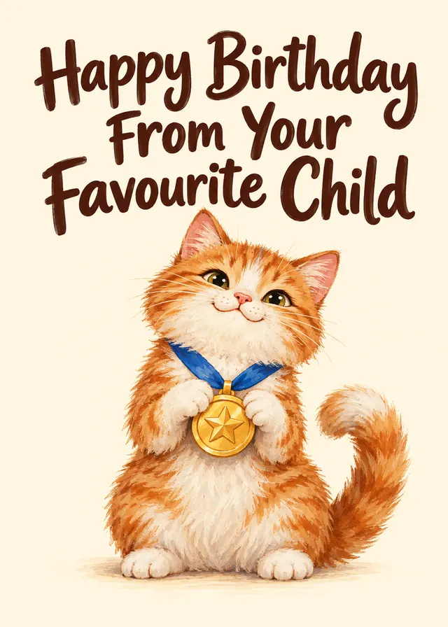 Happy Birthday From Your Favourite Child card