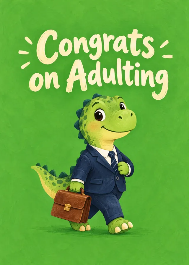 Congrats on Adulting card