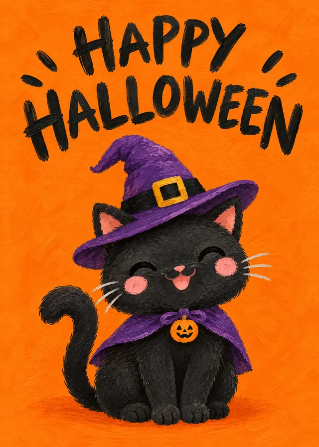 Happy Halloween, Little Witch card