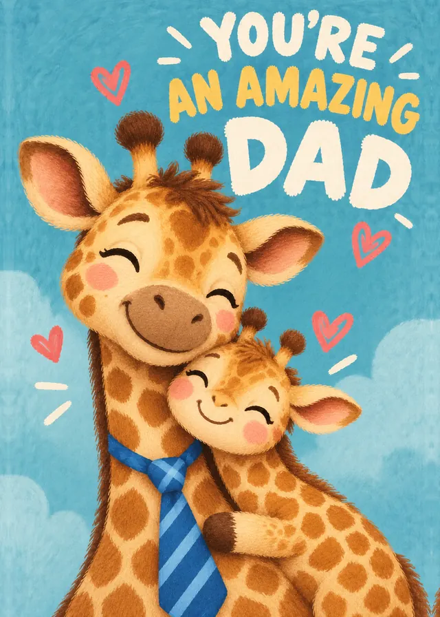 You're an Amazing Dad, Giraffes card
