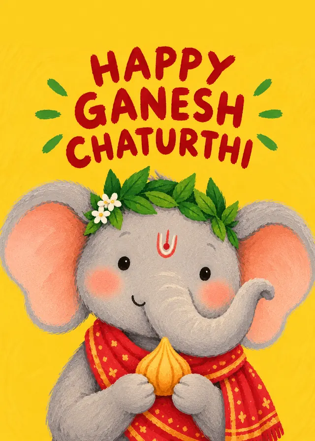 Happy Ganesh Chaturthi, Little Elephant card