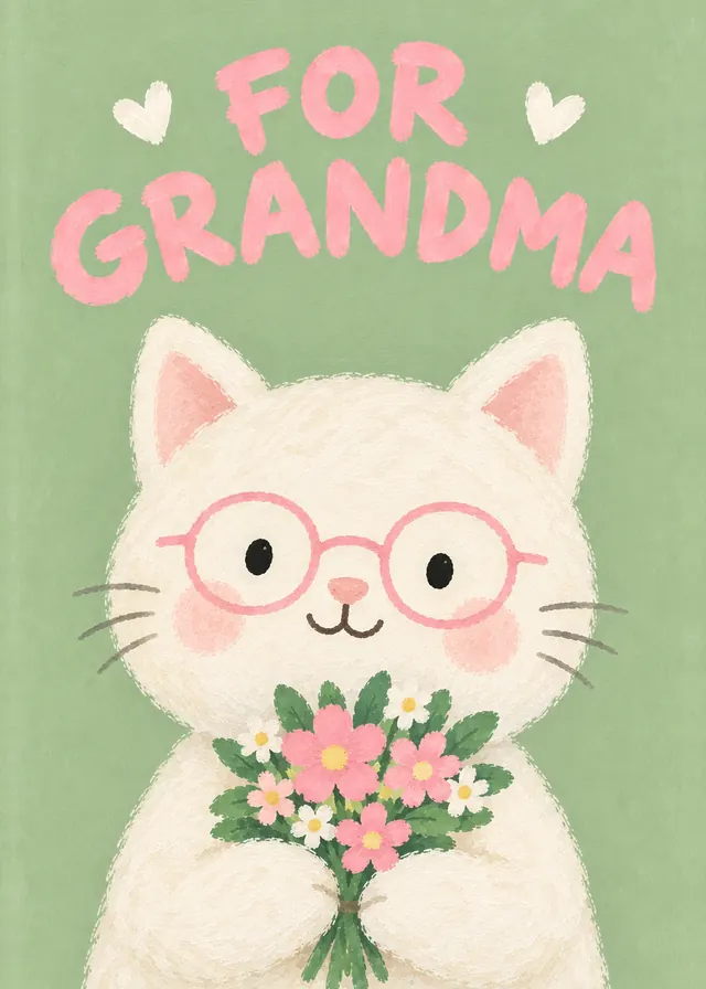 For Grandma, With Flowers card