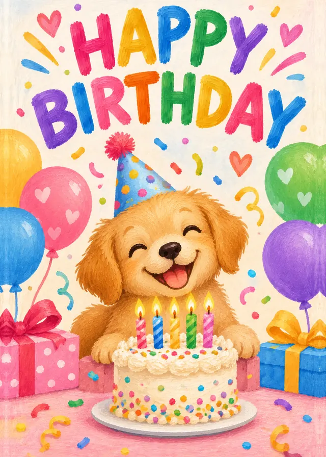 Happy Birthday Puppy card
