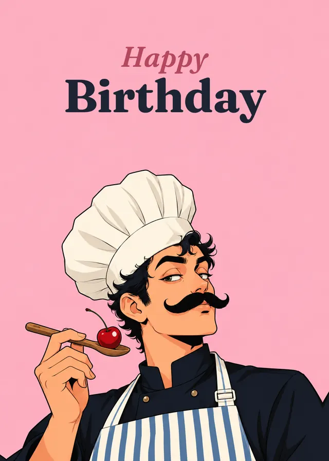Chef's Kiss Birthday card