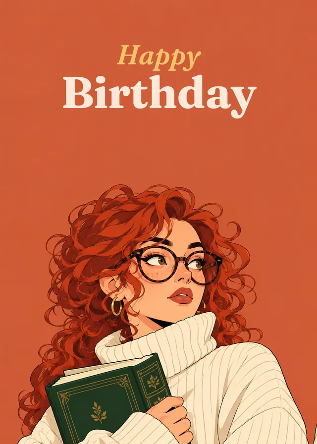 Bookworm Birthday card