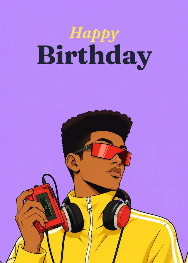 Mixtape Birthday card