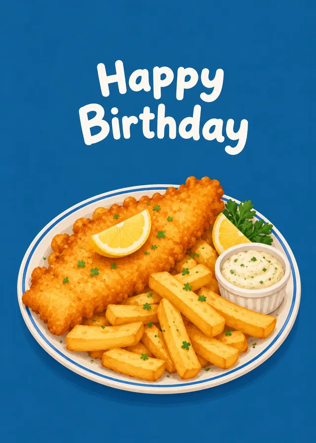 Happy Birthday, Chippy Tea card
