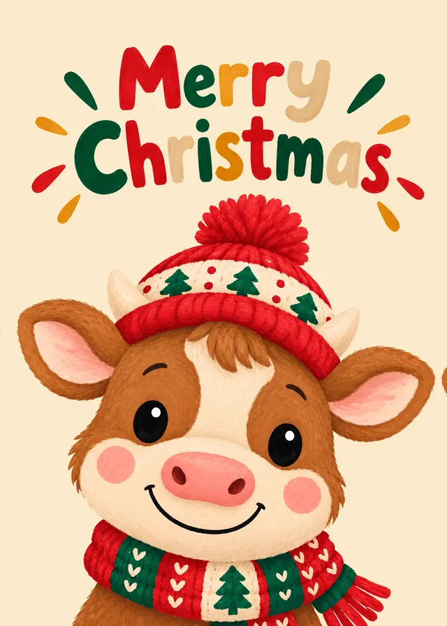 Merry Christmas, Cosy Cow card